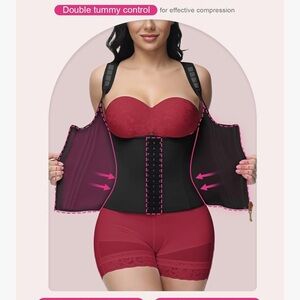 Elegant Black and Red Shapewear Corset